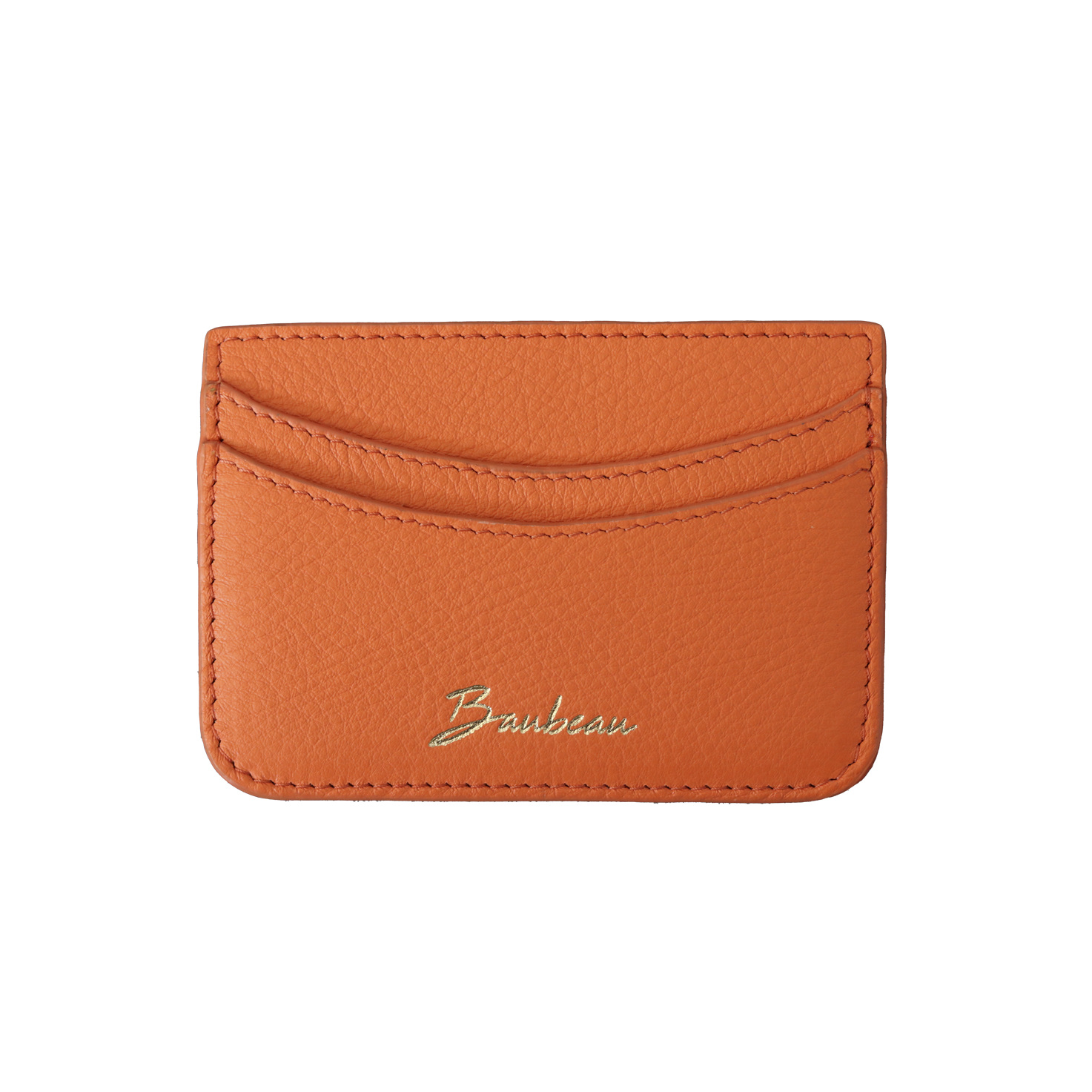 Porte-cartes en cuir - Orange Corail